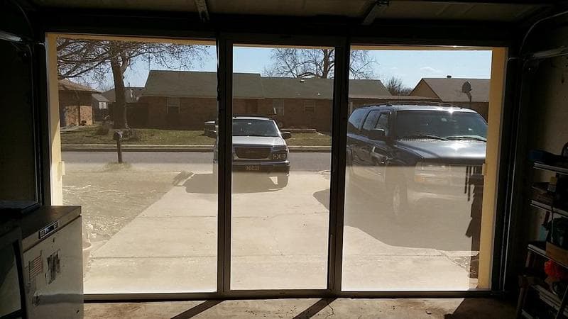 Looking through white privacy superscreen mesh — HOA-compliant appearance