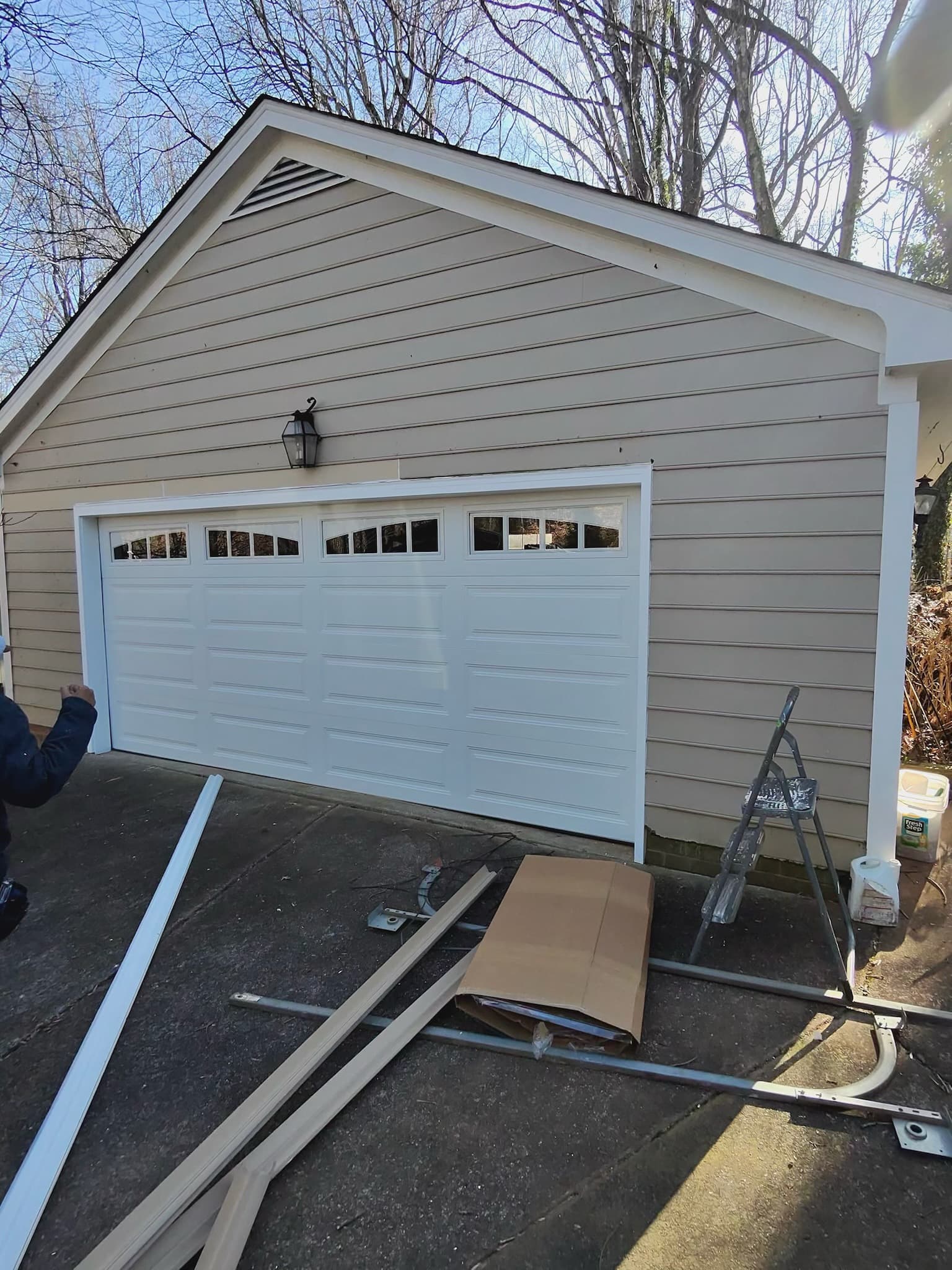 Repaired garage door after service in Piedmont Triad