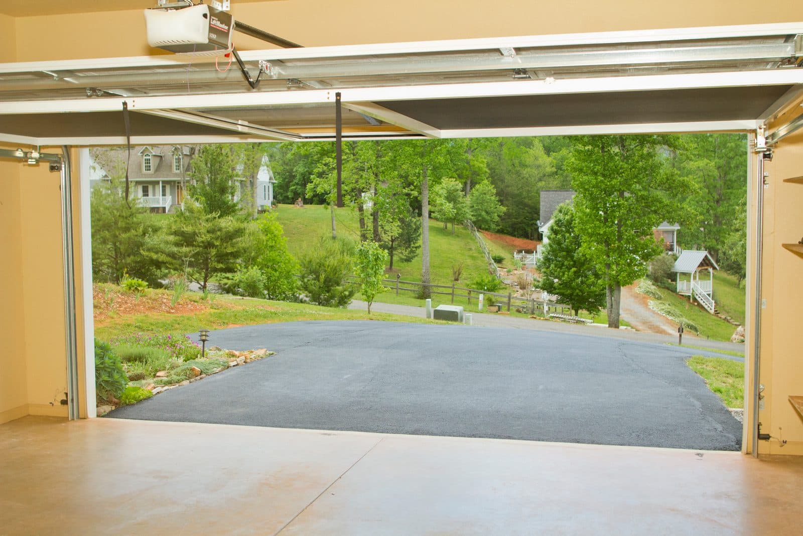 Lifestyle Screen interior view looking out at neighborhood in NC